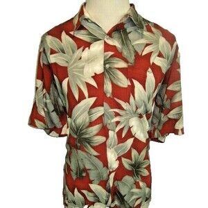 Mens Campa Moda Rayon SS Hawaiian Aloha Island Casual Shirt sz L
